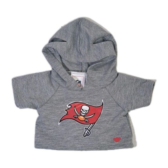 BUILD-A-BEAR Buccaneers NFL Hoodie Gray Heather Shirt Hood Top Stuffed Animal - Picture 1 of 2